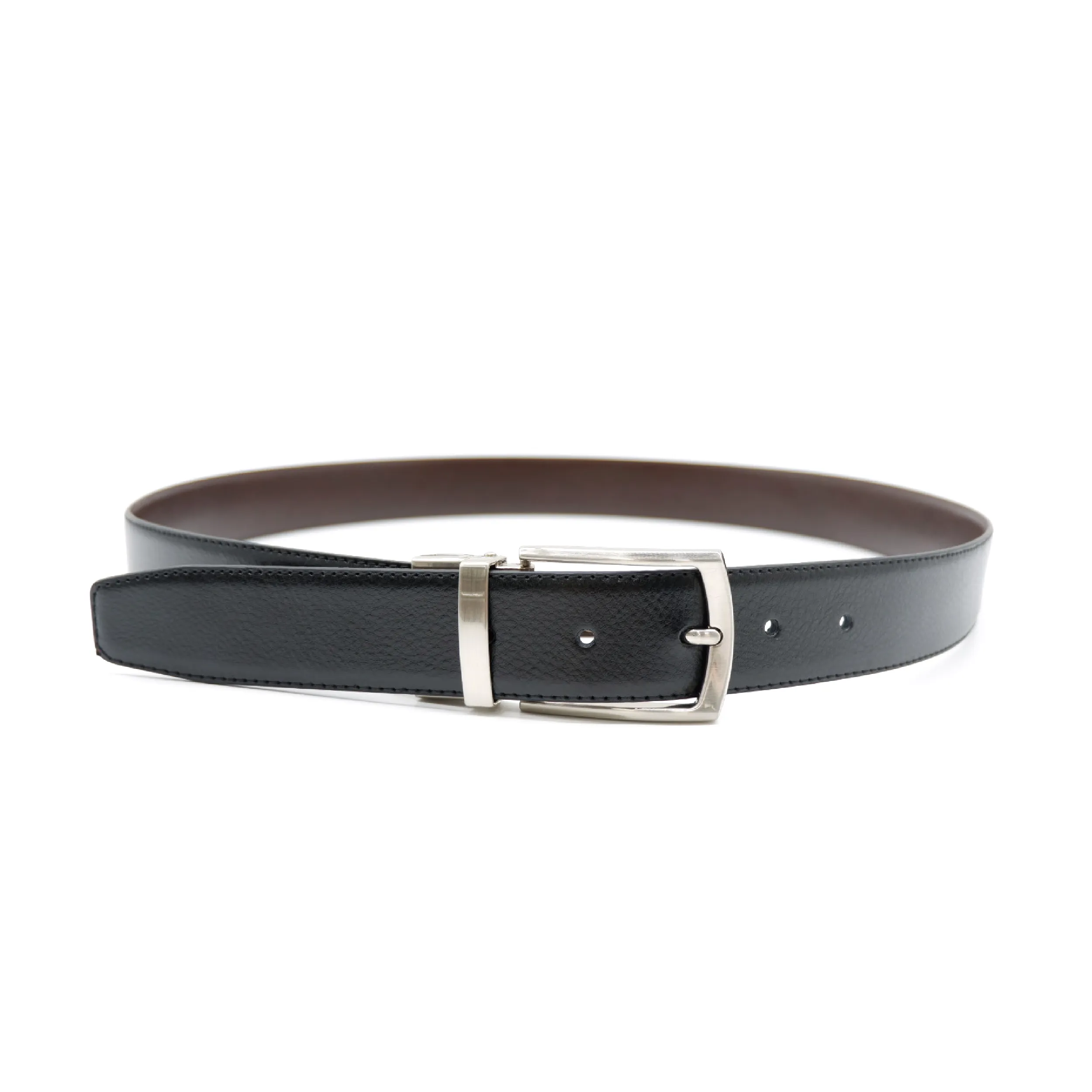 Rohaan Reversible Black/Brown Leather Belt