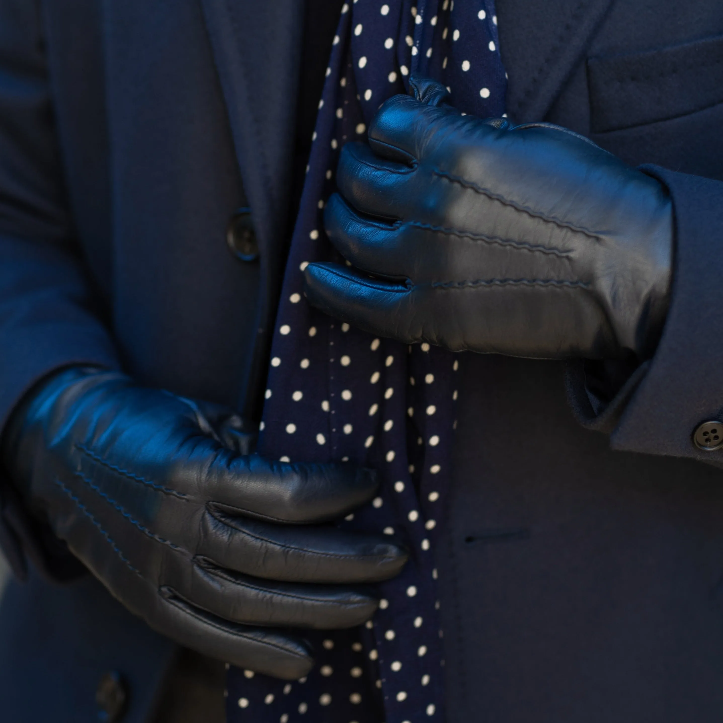 San Severo Black Leather Gloves