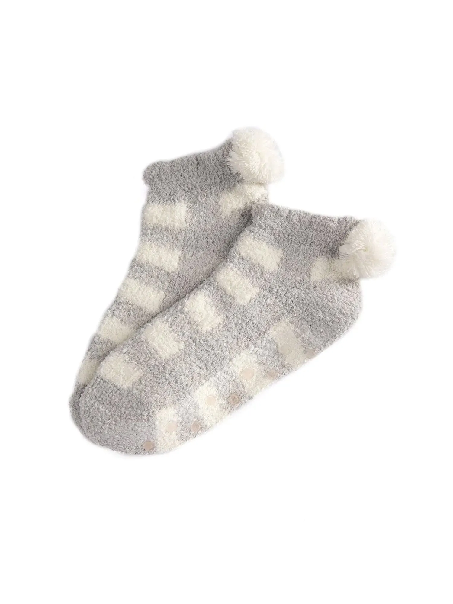 Shiraleah Plaid Plush Home Socks, Grey - Brands We Love