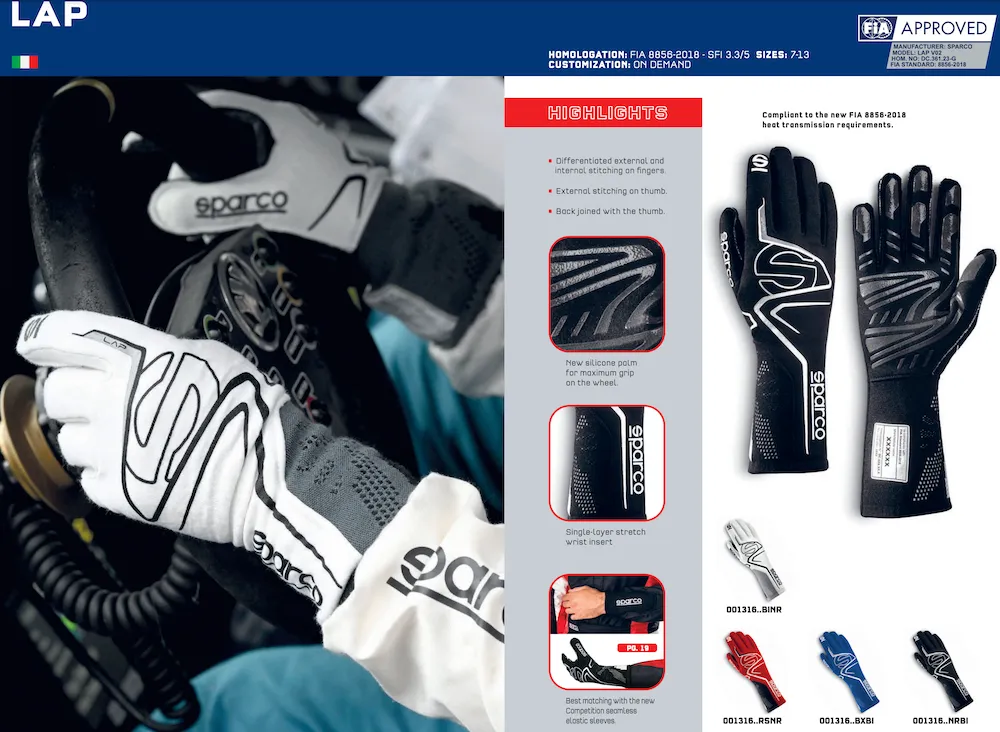 Sparco Lap Nomex Gloves