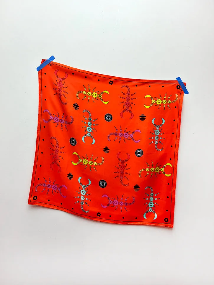 Studio 528 Scorpio Szn Silk Scarf, Orange