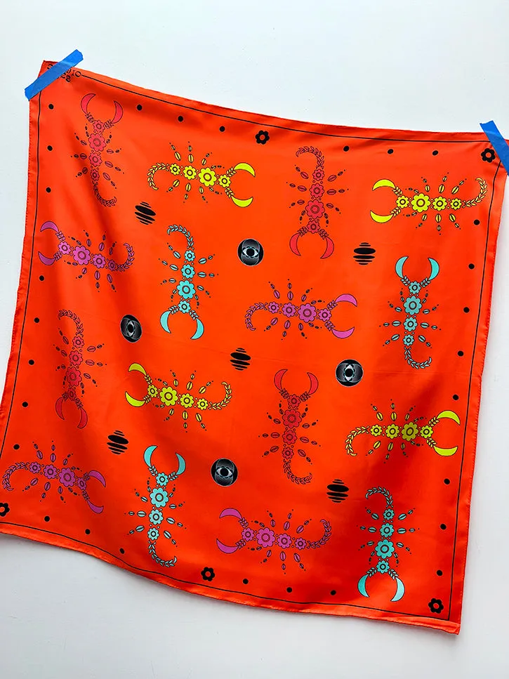 Studio 528 Scorpio Szn Silk Scarf, Orange