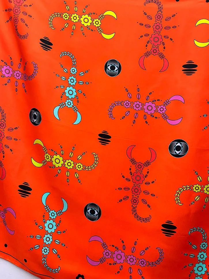 Studio 528 Scorpio Szn Silk Scarf, Orange