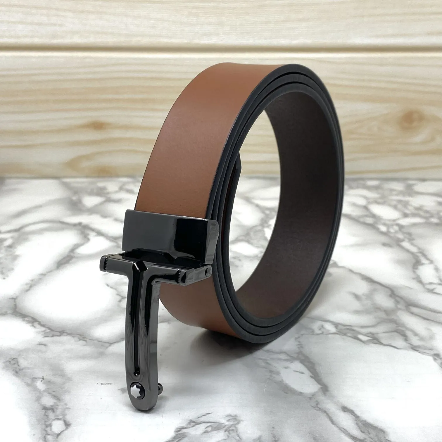 T-Shape Formal and Casual Leather Strap Belt-JonasParamount