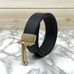 T-Shape Formal and Casual Leather Strap Belt-JonasParamount