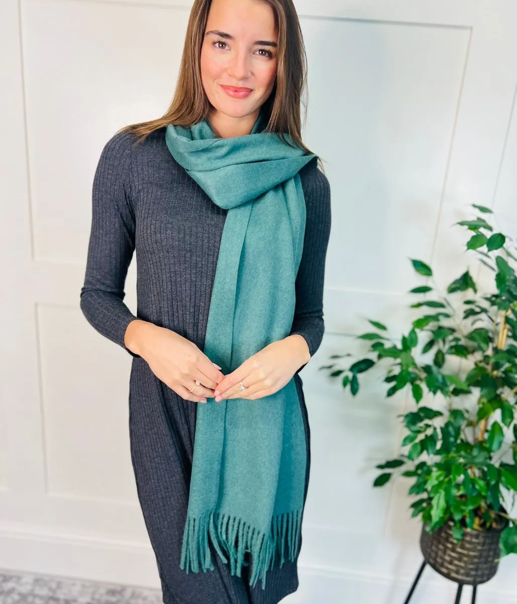 Teal Cashmere Blend Classic Scarf