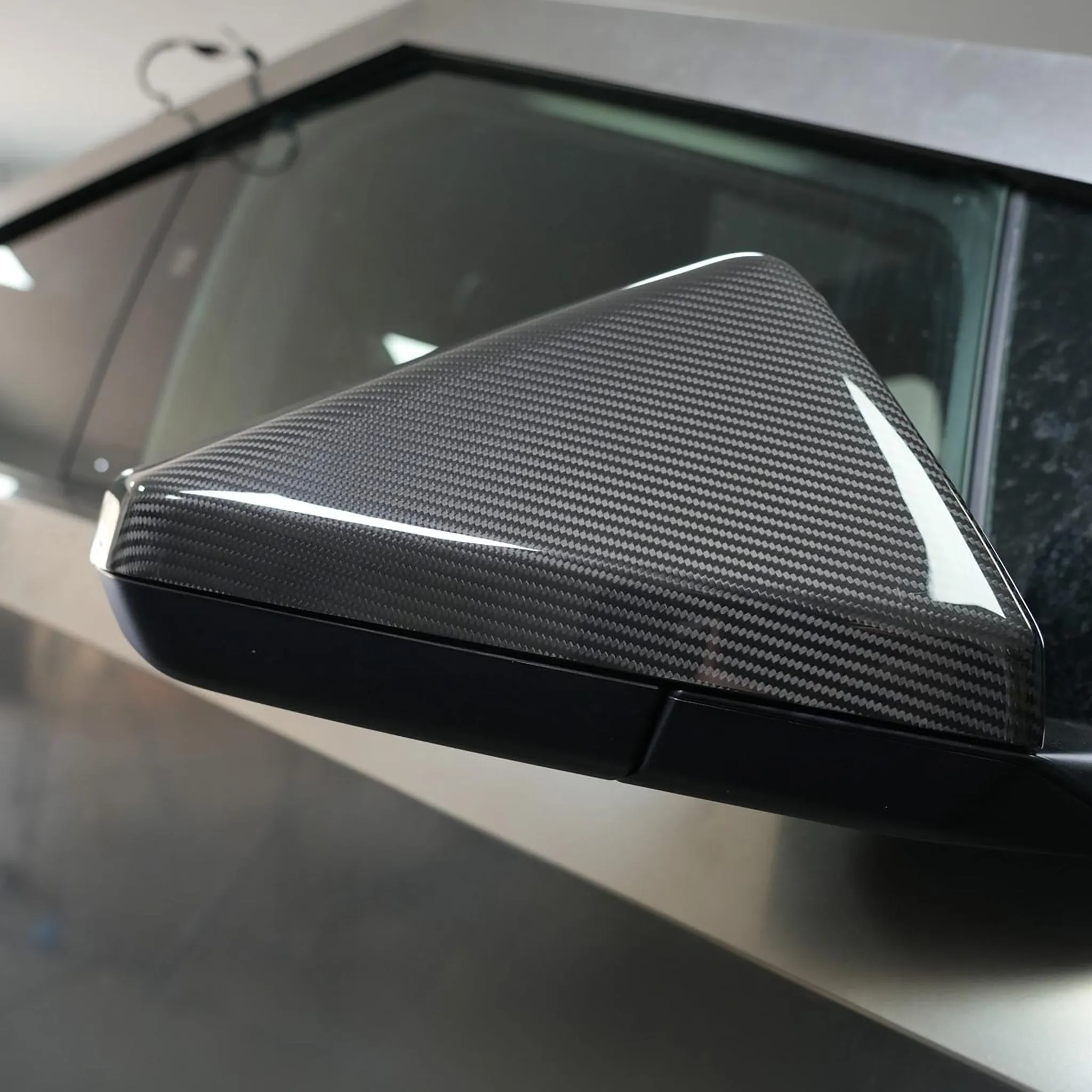 Tesla Cybertruck Real Carbon Fiber Rear Mirror Caps