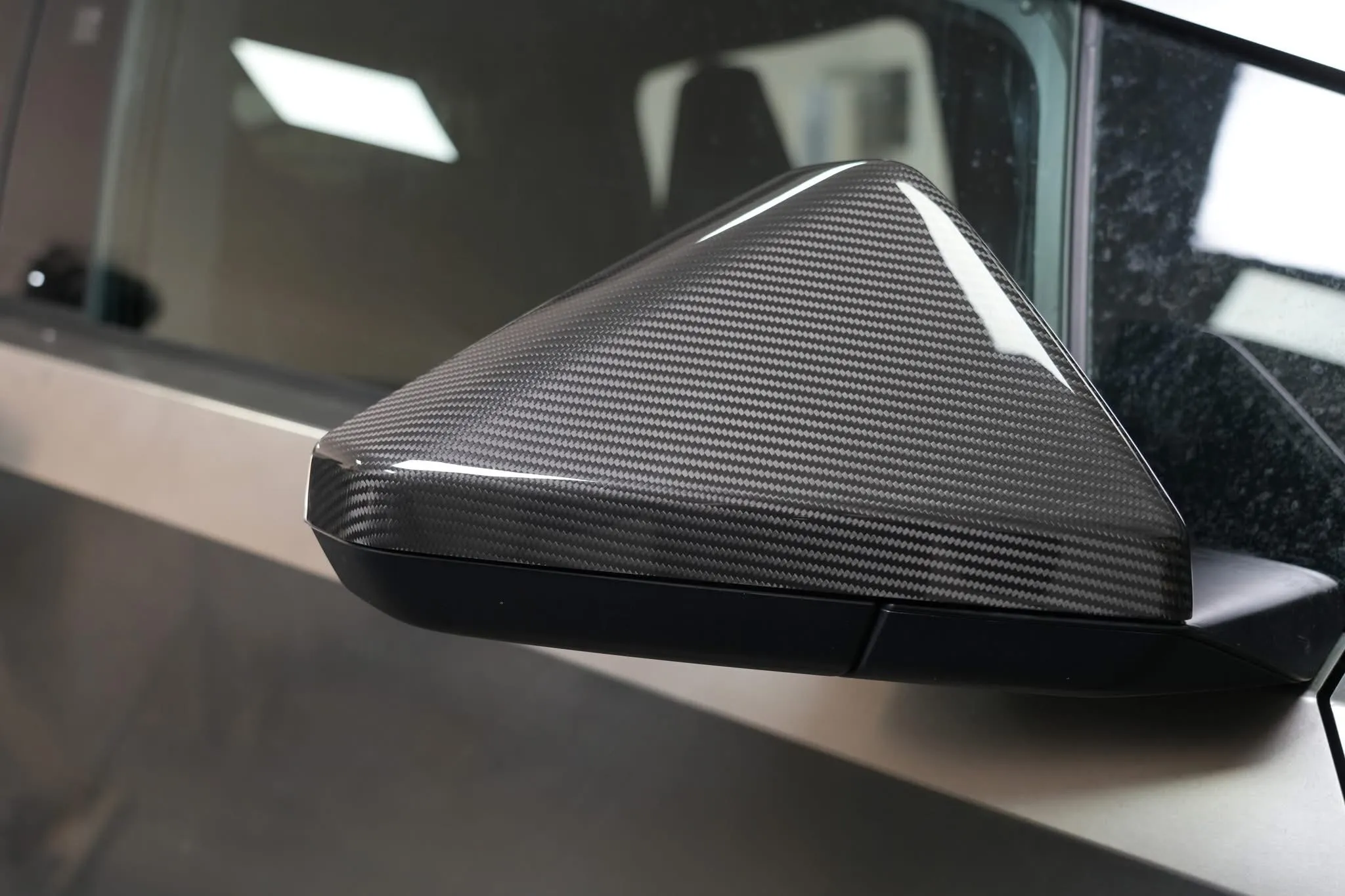 Tesla Cybertruck Real Carbon Fiber Rear Mirror Caps