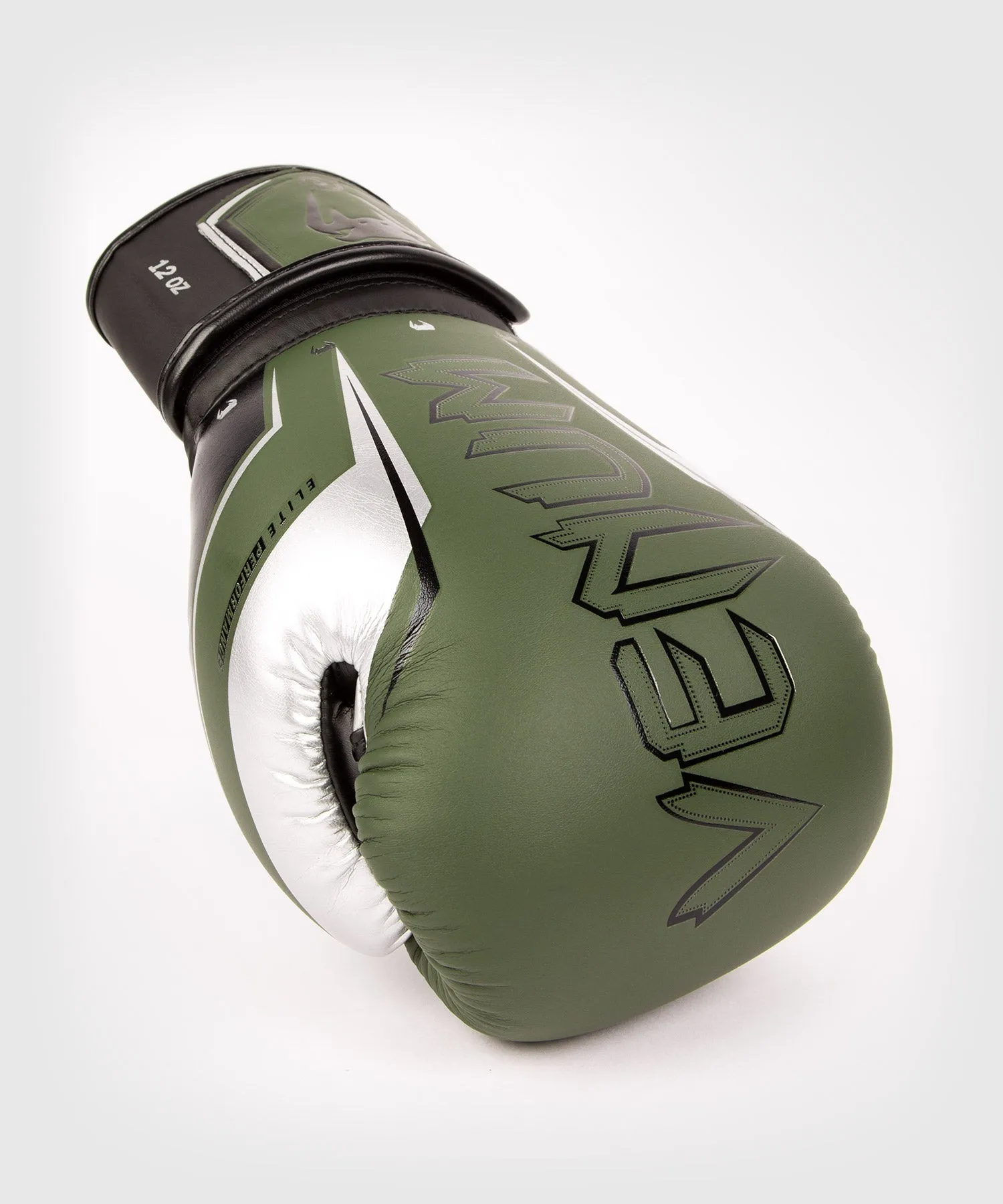 Venum Elite Evo Boxing Gloves - Khaki/Silver