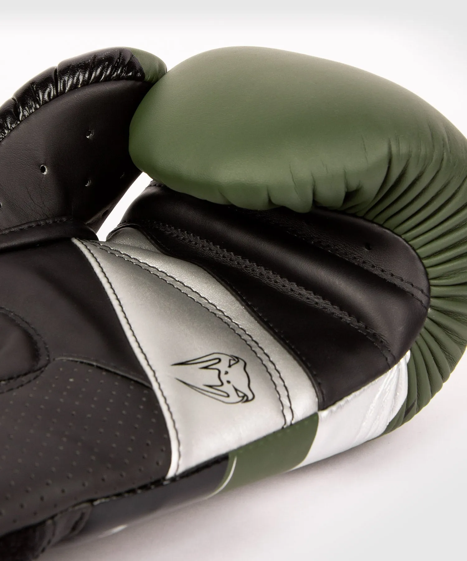 Venum Elite Evo Boxing Gloves - Khaki/Silver