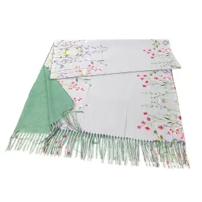 Wild Garden Border Pashmina Style Scarf - (70x180cm)