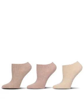 Women's 3 Pair Pack Chain Ribbed Bamboo Blend Lowcut Socks