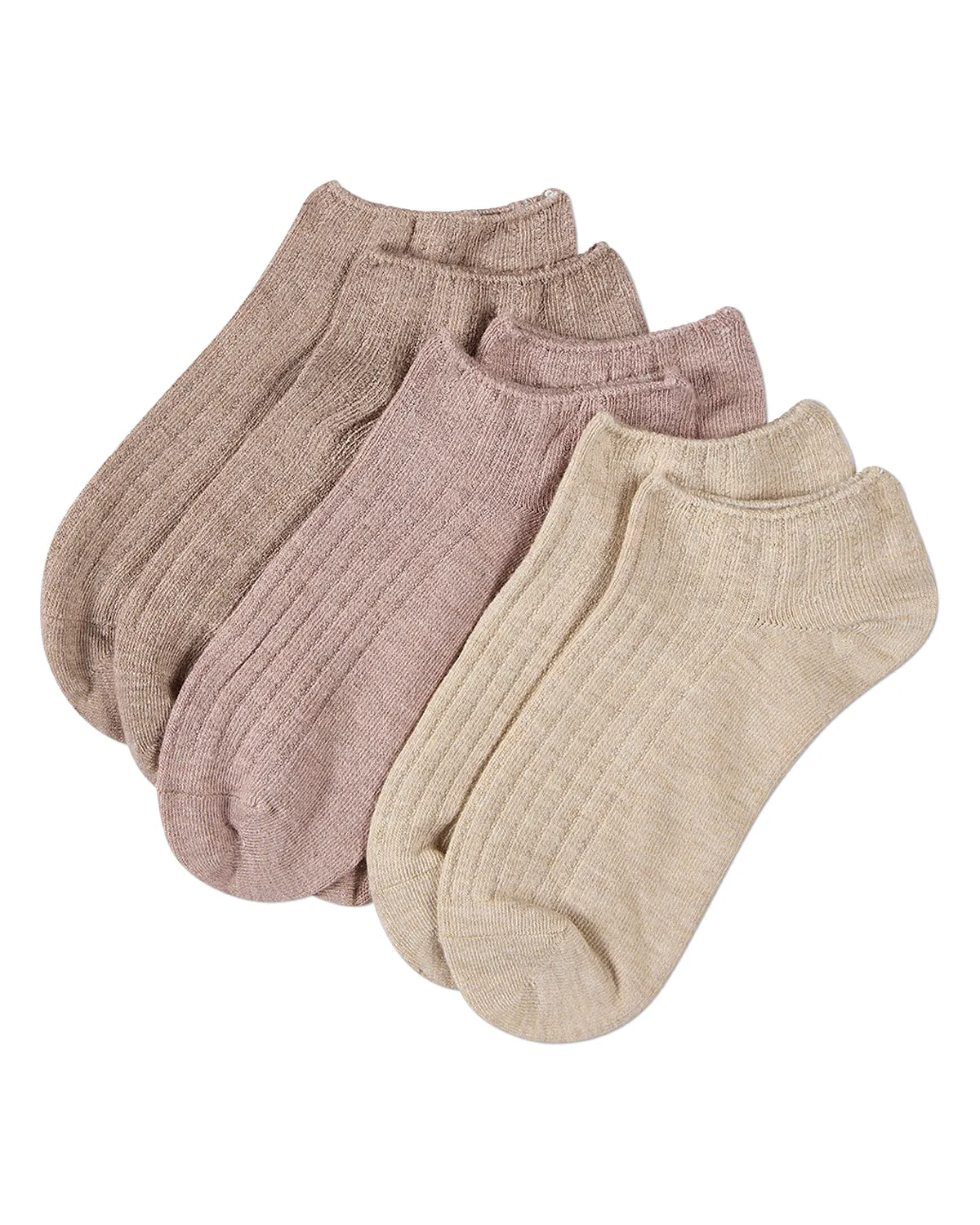 Women's 3 Pair Pack Chain Ribbed Bamboo Blend Lowcut Socks